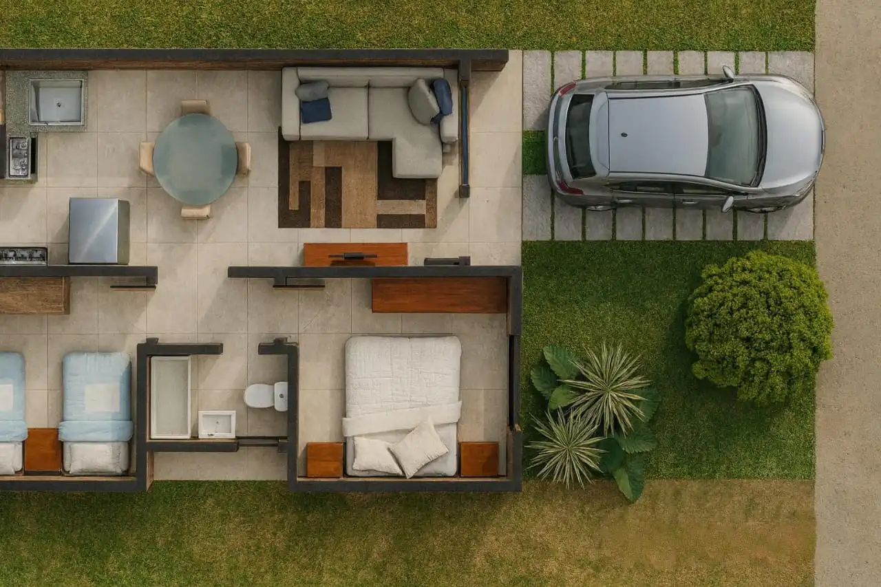 Render fachada tipología neoclasic